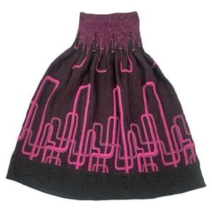 Lapis Convertible Maxi Skirt/Strapless Dress Black and Magenta Whimsygoth Fairy